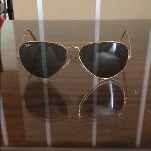 Ray Ban oversized aviators with gold rim